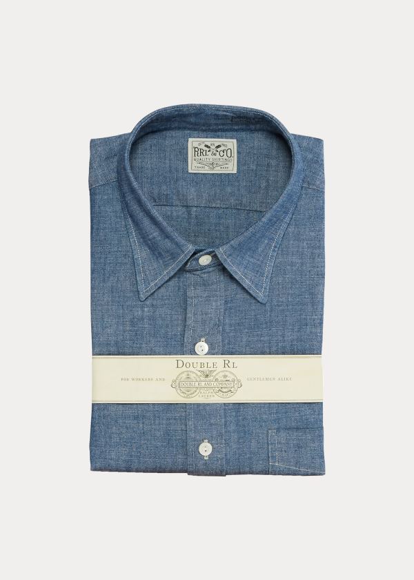 Camisa Ralph Lauren Slim-Fit Algodão Chambray Homem 97681-AKLO